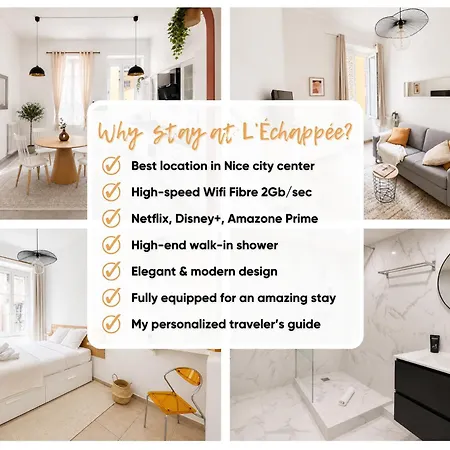 L'echappee De Riviera I Centre-ville I Climatise I Proche Gare Et I Ideal Couple Et Famille I Business Apartment Nice